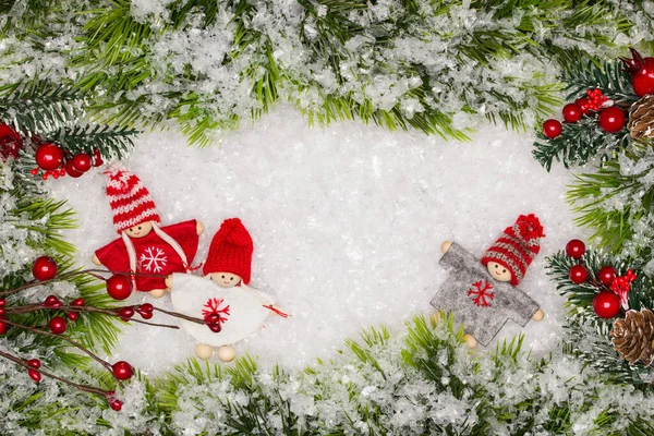 Tarjeta de felicitación navideña. Frontera de Navidad con espacio para copias. Noel. —  Fotos de Stock