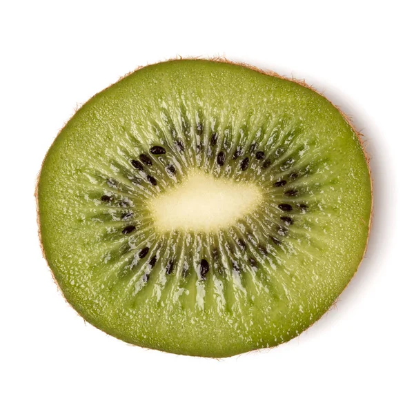 Jeden kawałek owoców kiwi izolowane na białym tle zbliżenie. Kiwif — Zdjęcie stockowe