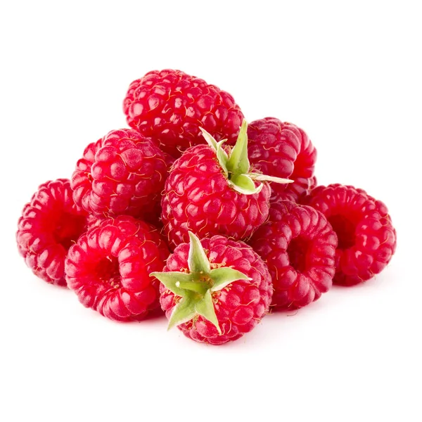 Framboise mûre. Framboises isolées sur fond blanc proche u — Photo