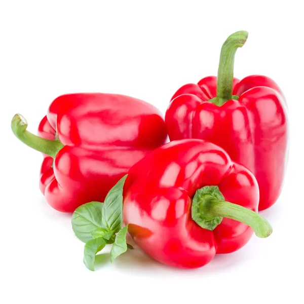 Tre söta paprika isolerad på vit bakgrund cutout — Stockfoto