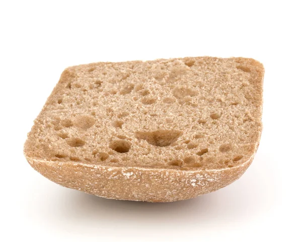 Pão de Ciabatta fatiado isolado no fundo branco recortado — Fotografia de Stock