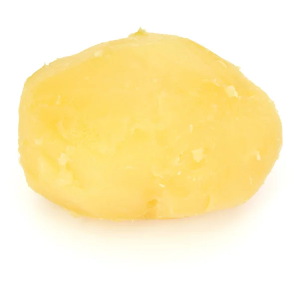 Jeden vařených oloupaných brambor izolovaných na bílém pozadí Vystřižení — Stock fotografie