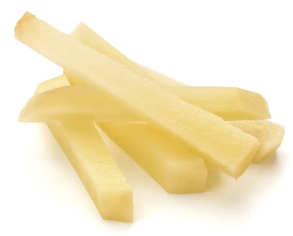 Raw Potato sliced strips prepared for French fries isolated on w — Stock Photo, Image