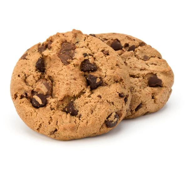 Dos galletas de chocolate aisladas sobre fondo blanco. Dulce b —  Fotos de Stock