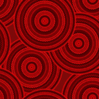 Kırmızı sorunsuz etnik geometrik desen ördü. Tarzı daire geri