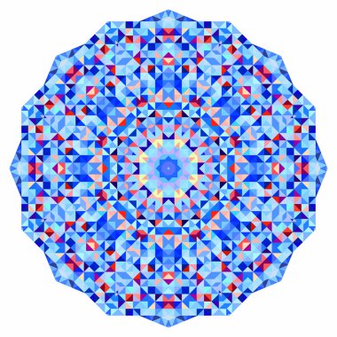 Soyut renkli daire fon. Geometrik mandala. Geometrik şekillerin mozaik afişi