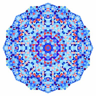 Soyut renkli daire fon. Geometrik mandala. Geometrik şekillerin mozaik afişi