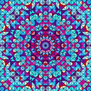 soyut renkli dijital dekoratif çiçek. sanatsal zemin renkli geometrik kontrast hat yıldız ve mavi pembe kırmızı mavi