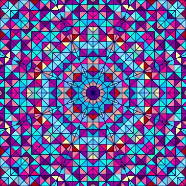 soyut renkli dijital dekoratif çiçek. sanatsal zemin renkli geometrik kontrast hat yıldız ve mavi pembe kırmızı mavi