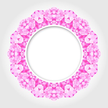 Parlak Pembe Dijital Kenarlıklı Soyut Daire Arka Planı