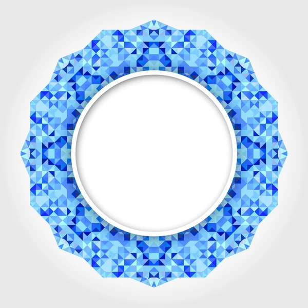 Absztrakt fehér kerek keret, kék digitális szegéllyel — Stock Fotó