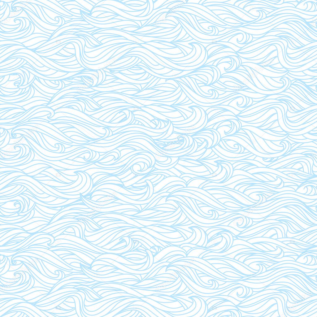 Wavy Seamless Texture. Abstract Light Blue and White Pattern