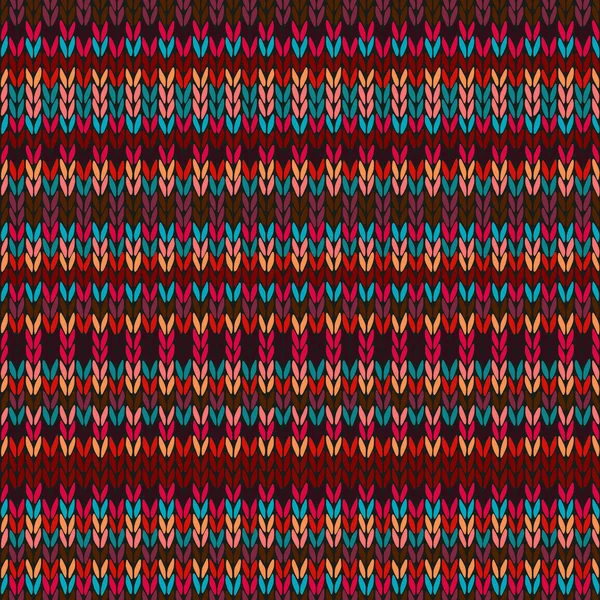 Naadloze etnische geometrische gebreide patroon. Stijl rood blauw oranje bruin geel achtergrond — Stockfoto