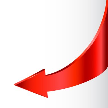 Kırmızı ok ve tarafsız beyaz arka plan