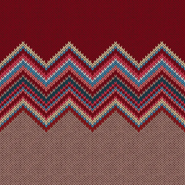 Seamless knitting Christmas pattern with wave ornament — Stock Photo, Image