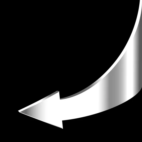 White arrow and neutral black background — Stock Photo, Image