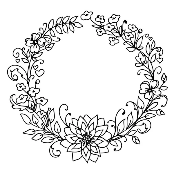 Une couronne florale. Joyeux Noël et Nouvel An concept — Image vectorielle