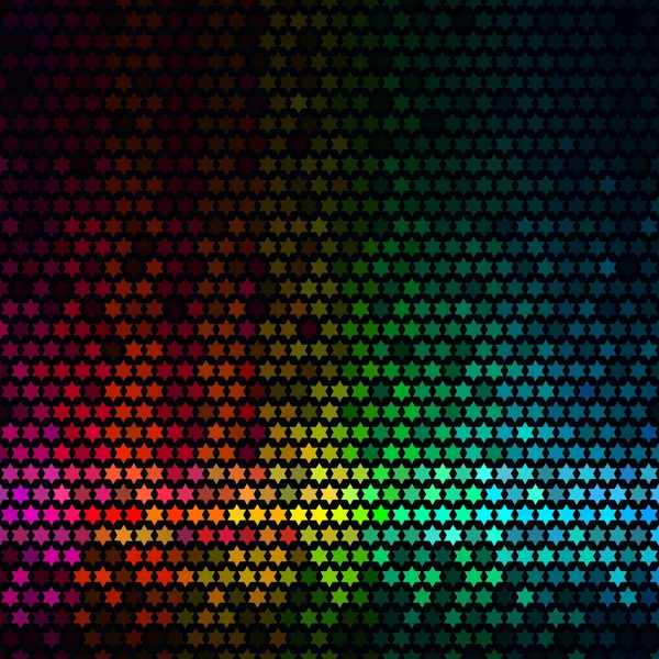 Luces abstractas disco de fondo. Estrella multicolor pixel vector de mosaico — Vector de stock