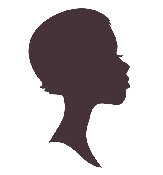 Ragazza faccia silhouette. Bella donna africana — Vettoriale Stock