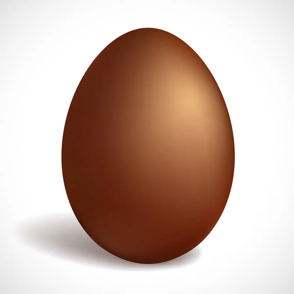 Шоколадное яйцо выделено на белом фоне. Счастливой Пасхи. Молочный шоколад. — стоковый вектор