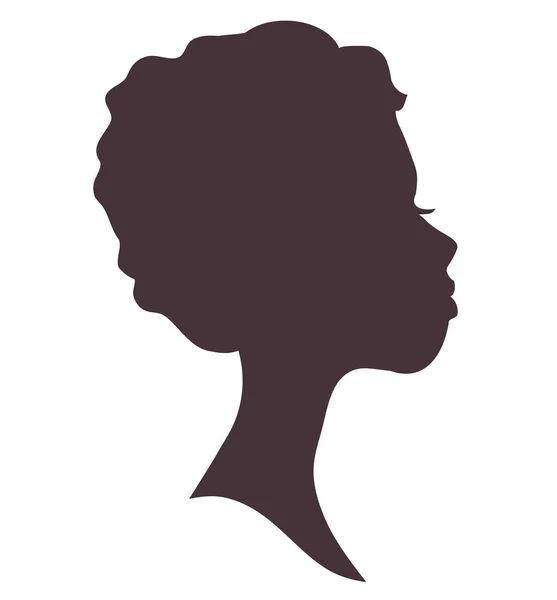 Silhouette of young woman head. Lovely girl. Pretty face — Stock Vector