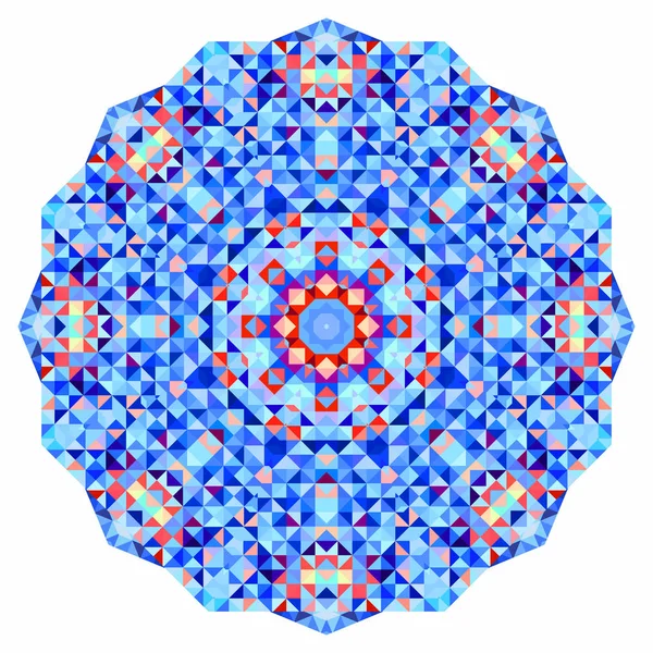 다채로운 추상적인 원형 배경입니다. 기하학적 벡터 만다라입니다. 기하학적 형태의 모자이크 배너. — 스톡 벡터