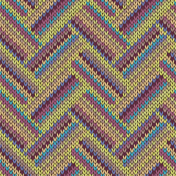 Motif tricoté sans couture. Modèle tribal répétitif multicolore — Image vectorielle