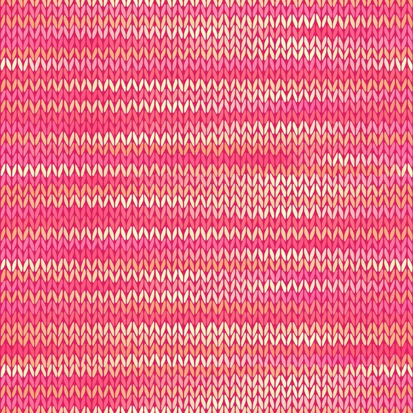 Nahtlos gestricktes Melange-Muster. rosa gelb Farbvektor Illustration. — Stockvektor