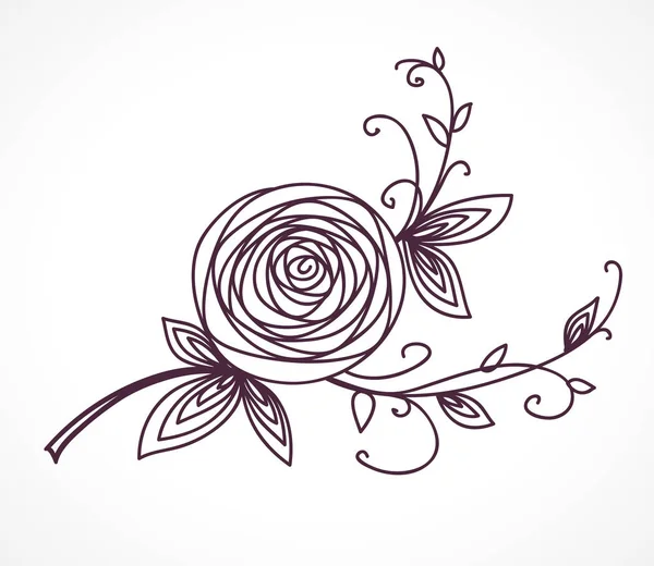 Rosenblüte. dekoratives florales Gestaltungselement. — Stockvektor