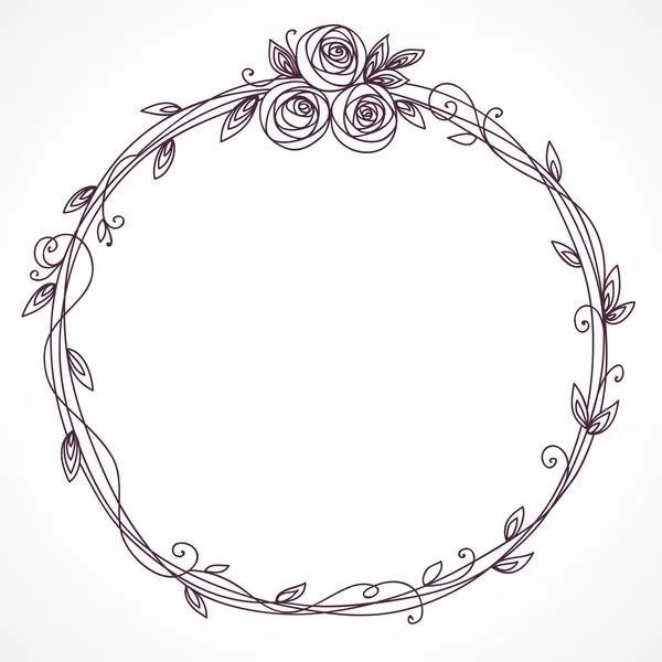Marco floral. Línea abstracta elemento elegante para la boda, cumpleaños, día de San Valentín — Vector de stock
