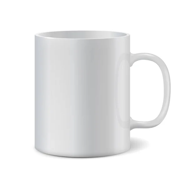 Taza blanca aislada sobre fondo blanco. — Archivo Imágenes Vectoriales