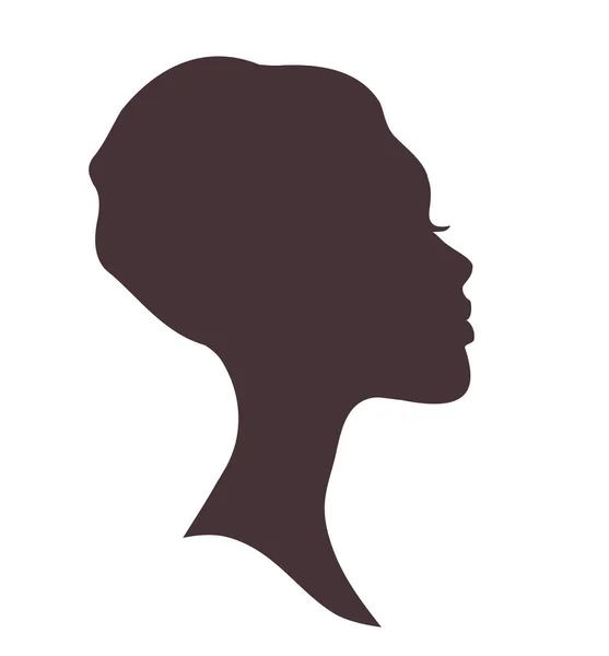 Young woman head silhouette with stylish african national headdress — Stock Vector