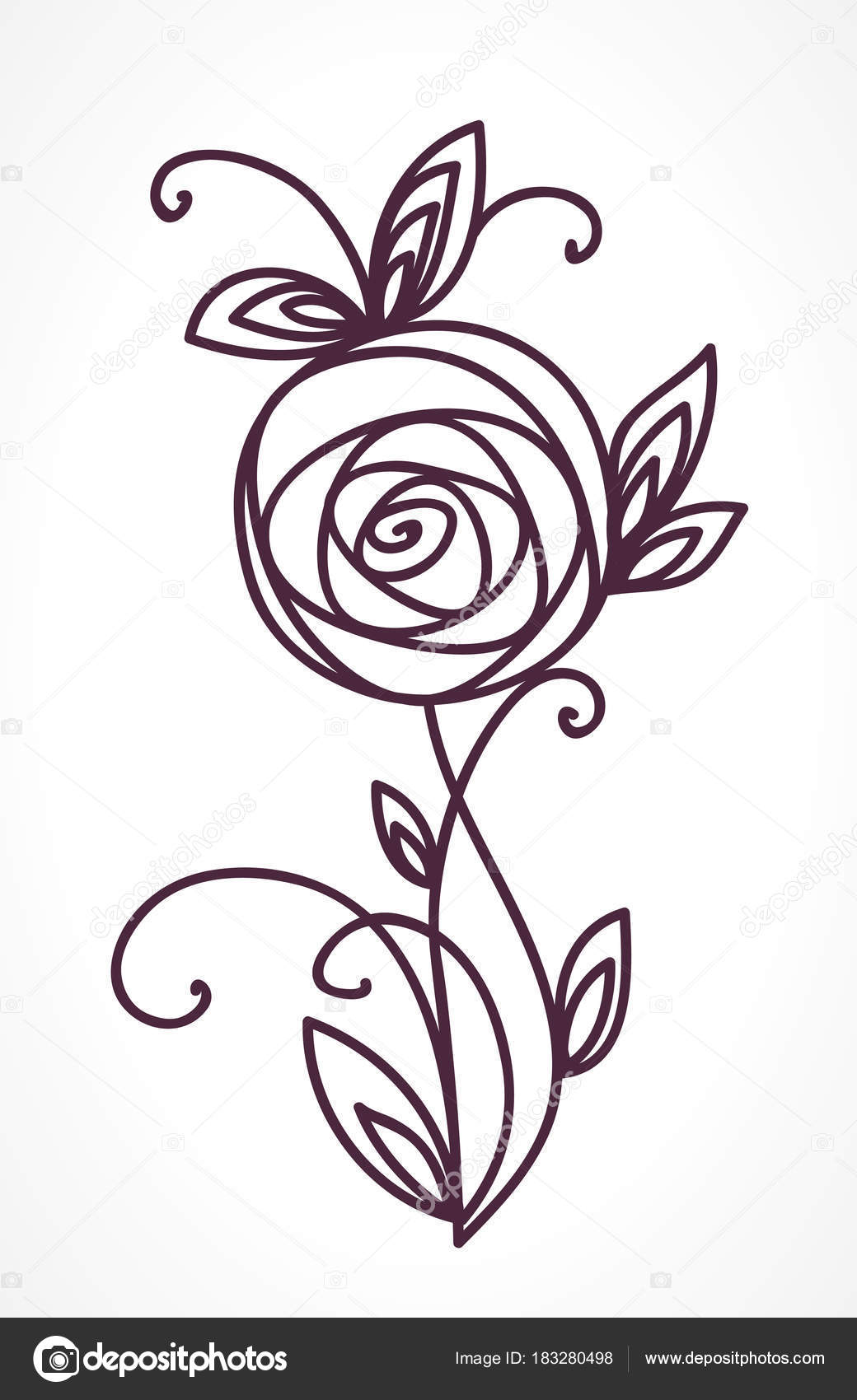 Disegno a mano bouquet fiore stilizzato Simbolo dell icona di contorno Regalo per il matrimonio scheda dell invito di pleanno — Vettoriali di prezent