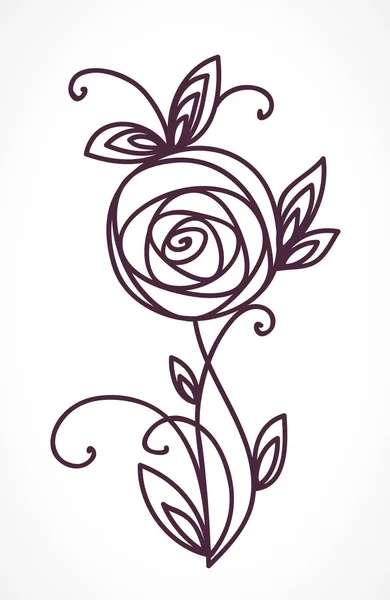 ¡Rose! Estilizado ramo de flores dibujo a mano — Vector de stock