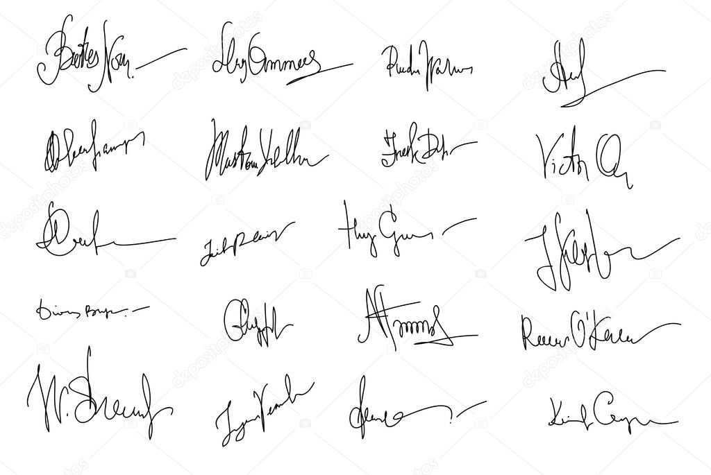 Autographs Set. Collection of Business Contract Signatures