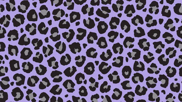 Modèle de fourrure de léopard sans couture. Fond imprimé léopard sauvage à la mode. Panthère moderne tissu animal conception d'impression textile. Illustration vectorielle élégante en gris noir et lilas . — Image vectorielle