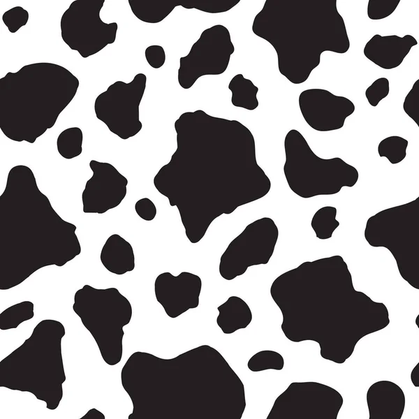 Płynny wzór czarno-biały. Skóra krowy. — Wektor stockowy