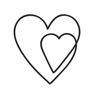 Devamlı çizim çizimleri. İki kalp.