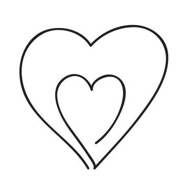 Devamlı çizim çizimleri. İki kalp.