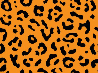 Kusursuz leopar kürkü deseni. Modaya uygun vahşi leopar desenli arka plan. Modern panter hayvan dokusu tekstil baskısı tasarımı. Tarz vektör renk resimlemesi.
