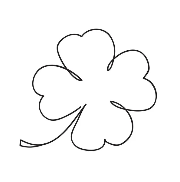 Saint patrick clover leaf,连续线艺术矢量图解. — 图库矢量图片