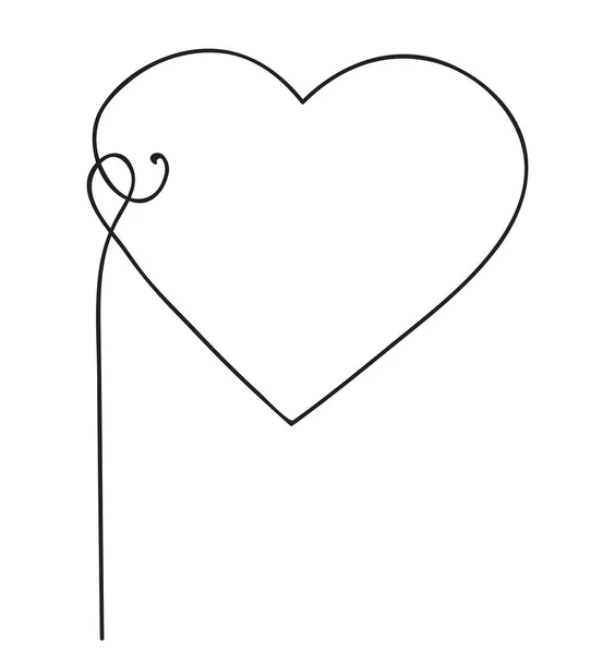 Herz. Abstraktes Liebessymbol. Kontinuierliche Linienkunst Zeichnung Vektor Illustration — Stockvektor