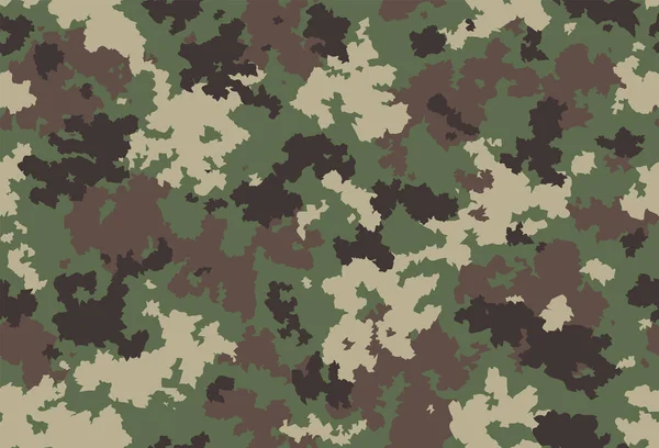 Patrón de camuflaje clásico sin costuras. Camuflaje pesca caza vector fondo. Enmascarar verde marrón beige color militar textura fondo de pantalla. Diseño del ejército para papel de tela vinilo imprimir — Archivo Imágenes Vectoriales