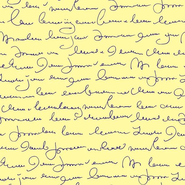 Padrão Sem Emenda Texto Abstrato Manuscrito Vetor Fundo Script Monocromático —  Vetores de Stock