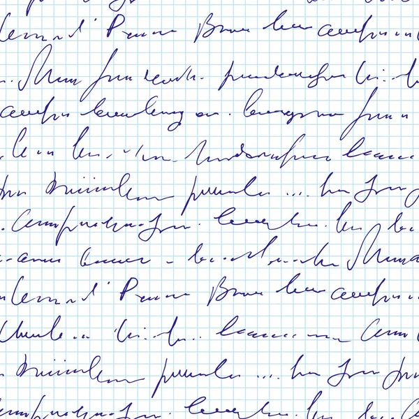 Padrão Sem Emenda Texto Abstrato Manuscrito Vetor Fundo Script Monocromático — Vetor de Stock