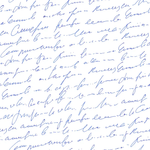 手書きの抽象的なテキストのシームレスなパターン ベクトル曲率スクリプトの背景 手書きのインクのテキストの模倣 — ストックベクタ