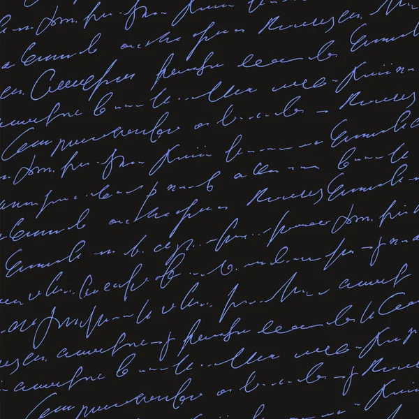 Texte Abstrait Manuscrit Motif Sans Couture Fond Script Cursif Vectoriel — Image vectorielle