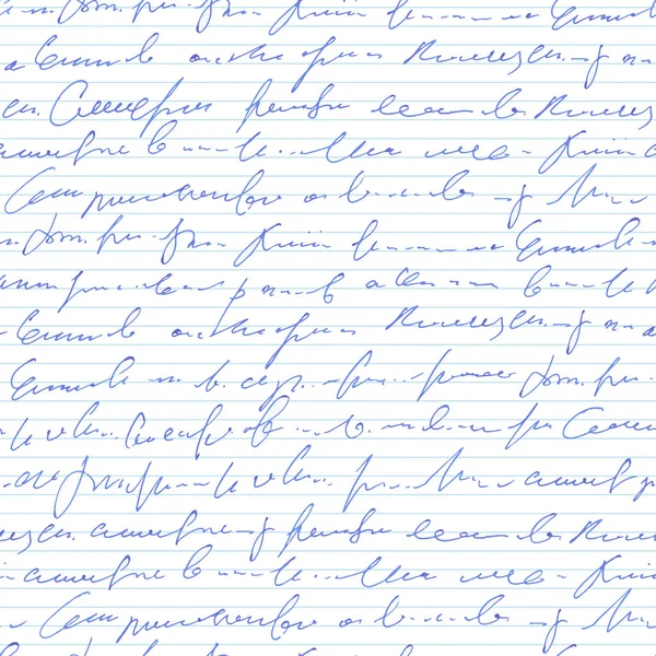 Texto Abstracto Manuscrito Patrón Sin Costura Vector Cursivo Script Fondo — Archivo Imágenes Vectoriales