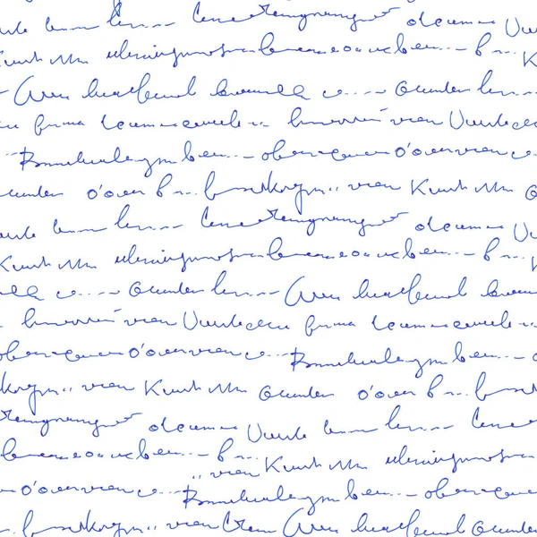 Handwritten Abstract Text Seamless Pattern Vector Cursive Script Background Imitation — Stock Vector