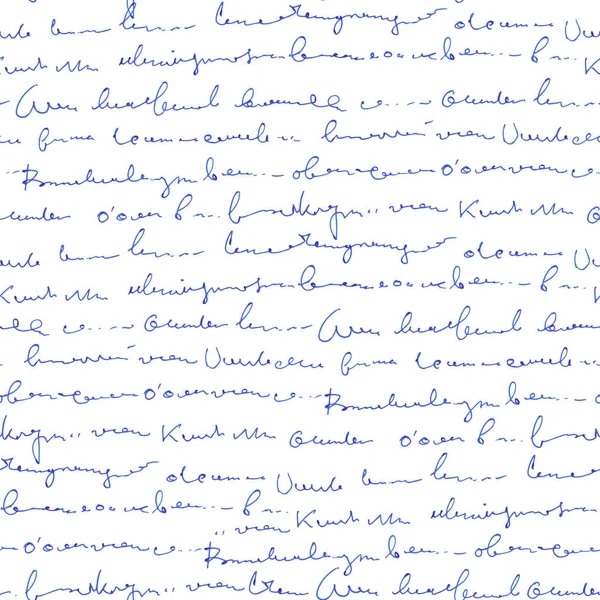 Texto Abstracto Manuscrito Patrón Sin Costura Vector Cursivo Script Fondo — Vector de stock